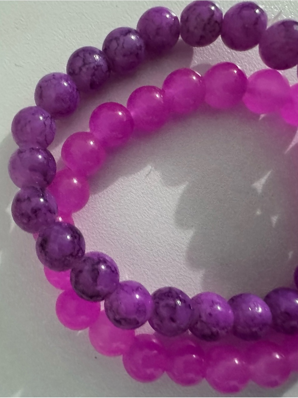 Vibrant Purple Beaded Stretch Bracelet - Women's Jewelry